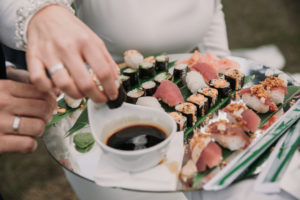 sushi en una boda en el real club de golf de sevilla